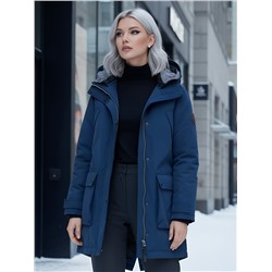 Парка женская зимняя MTFORCE c капюшоном синего цвета 2329S