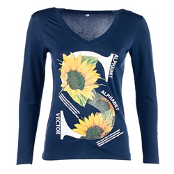 Футболка женская с длинным рукавом 249588 размер L, XL, XXL