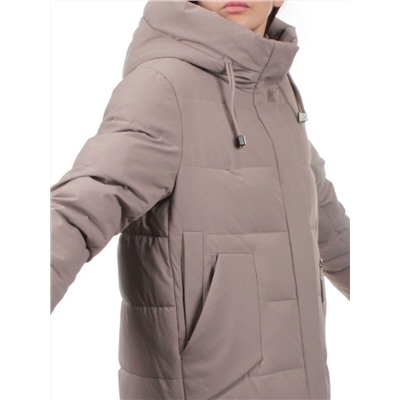 7715 DK. BEIGE Пальто зимнее женское (200 гр. холлофайбер)
