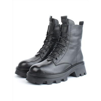 04-M3-2170 BLACK Ботинки зимние женские (натуральная кожа, натуральный мех)
