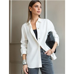 Свободная блузка из плотного лиоцелла с манжетами на запонках