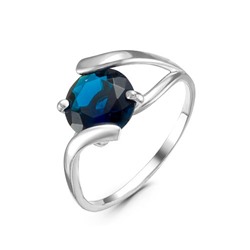 Серебряное кольцо с синим фианитом 547