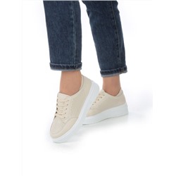 05-HY14-1D BEIGE Кроссовки женские (натуральная кожа)
