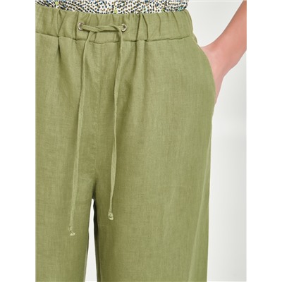 Брюки изо льна с карманами