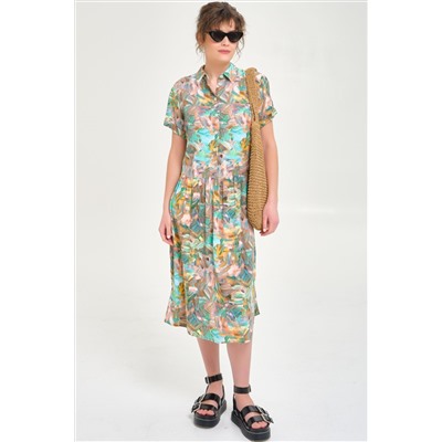Платье из вискозы с принтом