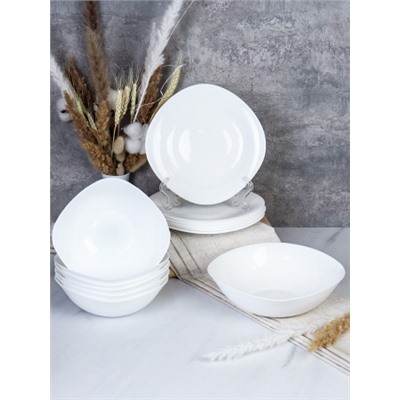 Столовый набор 13 предметов квадратный  Sq13 857595 (WHITE) (уп 2) большая суповая тарелка