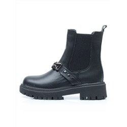 01-5272-1 BLACK Ботинки демисезонные женские (искусственная кожа, байка)