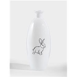 Ваза для цветов «Кролик», h=22 см, стекло, белая