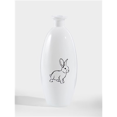 Ваза для цветов «Кролик», h=22 см, стекло, белая
