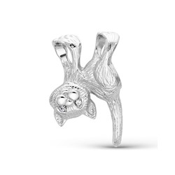 Серебряная подвеска "Киска" 925 пробы с бесцветными фианитами - 111