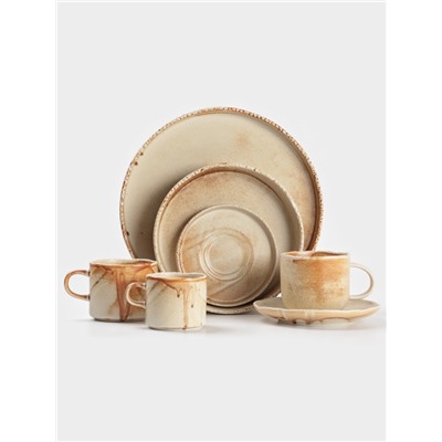 Тарелка глубокая Magistro Organic brown, 1 л, 25.2×25×5.3 см, фарфор, бежевая