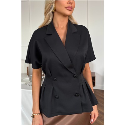 Жакет чёрный с короткими рукавами Абелия №3