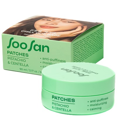 SOOSAN Патчи для глаз от отеков и мешков с экстрактами фисташки и центеллы 84г