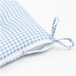 Подушка на стул «Этель. Клеточка» 40×40 см, голубая