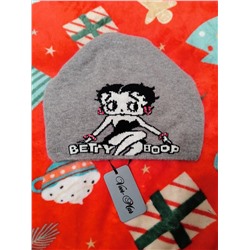 Шапка женская серая натуральная шерсть