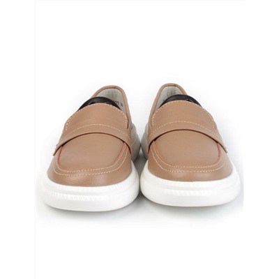 03-ZL-8501 DK. BEIGE/BROWN Полуботинки женские (натуральная кожа)