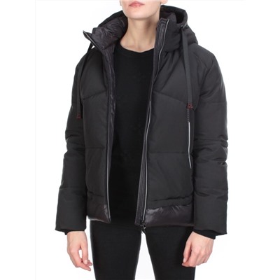 21068 BLACK Куртка зимняя женская FLANCE ROSE (200 гр. холлофайбера)