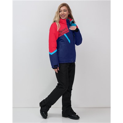 Горнолыжный костюм женский зимний красного цвета 02392Kr