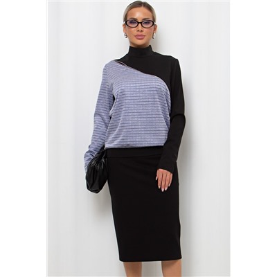 Юбка-карандаш чёрная из плотного трикотажа Адэль №1