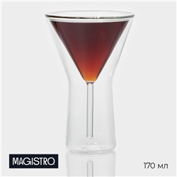 Бокал для мартини Magistro «Айс», 170 мл, 10.3×15.7 см, с двойными стенками, стекло, прозрачный