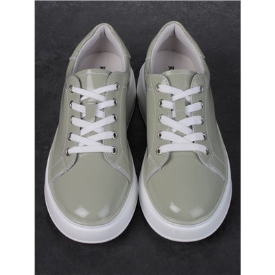 05-PDD215-3 GRAY GREEN Кроссовки женские (натуральная кожа)