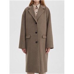 Пальто оверсайз однобортное, тоуп