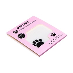 Блок с липким краем, 75×75 мм, 50 листов, прозрачные с блестками «Кошачья лапка»