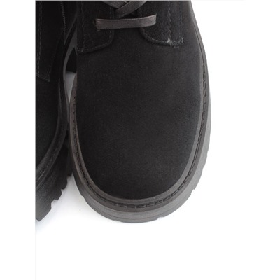 04-M3-1479 BLACK Ботинки зимние женские (натуральная замша, натуральный мех)