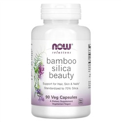 NOW Foods, Solutions, Bamboo Silica Beauty, 760 мг, 90 растительных капсул (380 мг на капсулу)