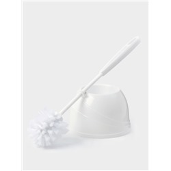 Ёршик для унитаза Aqua, 13×13×36 см, с подставкой, белый