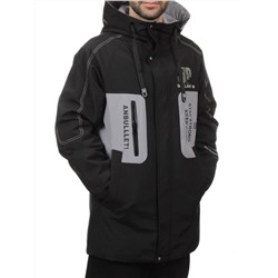 2171 BLACK GRAY Куртка мужская зимняя облегченная (130 гр. холлофайбер)