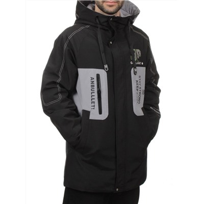 2171 BLACK GRAY Куртка мужская зимняя облегченная (130 гр. холлофайбер)