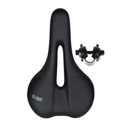 Седло велосипедное MTB COMIRON PIDCOCK M018 275X170, Технологии: DW, ED. Верх: PU с прессованым принтом/Цвет: Чёрный+Синий /уп 30/