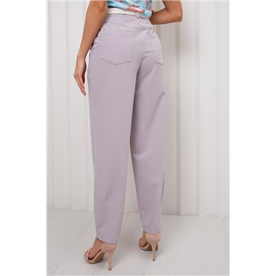 Брюки-бананы серо-бежевые с карманами Наина №2