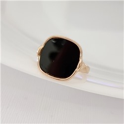 Кольцо 18 р ювелирная бижутерия коллекция "Дубай" покрытие позолота, вставка: пластик, цвет: черный, арт.414.582-18