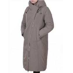 M-9102 GRAY/BEIGE Пальто зимнее женское (верблюжья шерсть, 120 гр. холлофайбер)