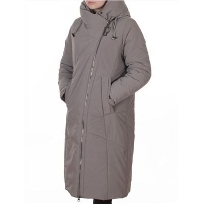 M-9102 GRAY/BEIGE Пальто зимнее женское (верблюжья шерсть, 120 гр. холлофайбер)