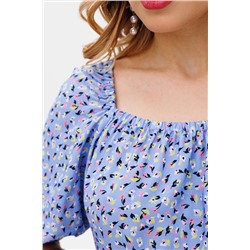 KOKOdea 8.23 принт_голубые_цветы, Платье