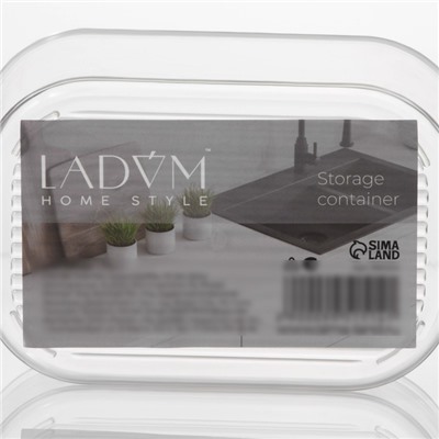 Контейнер для хранения LaDо́m, 14.5×9.5×6.3 см, прозрачный