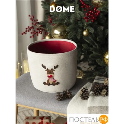 DOME ЛУМИ беж/красн Корзина для хранения 33х25,5х20,5 см., 1 пр., полиэстер