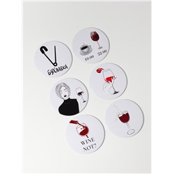 Зеркало карманное WINE NOT, d=7.5 см, рисунок МИКС