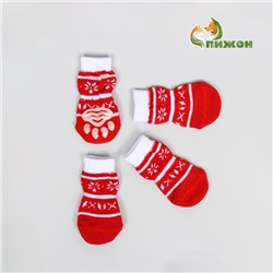 Носки нескользящие "Снежинки" с , L (3,5/5 * 8 см), набор 4 шт,