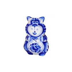 Кот солонка фарфор гжель 9*5.5*5 см