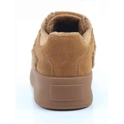 04-P133-2C BROWN Кроссовки демисезонные женские (натуральная замша, байка)