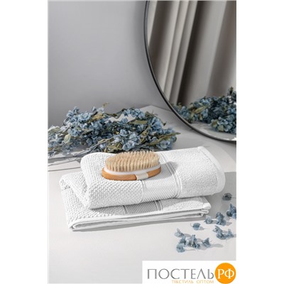 PRIME PRIVE ОТИЛИЯ бел К-т Полотенец, 50x100-1/70х140-1, 2 пр., 100% хлопок, 500 гр/м2