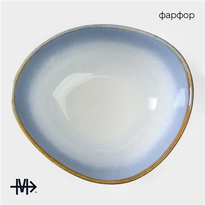 Салатник Magistro «Пэвэти», 400 мл, d=15.3 см, фарфор, белый, голубой