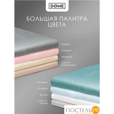 DOME ЛОРЕНО с-сер Простыня на резинке 200х200+25 (см), 1пр., хл/сат