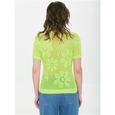 Джемпер вязаный лимонного цвета с короткими рукавами