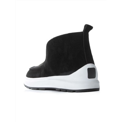 01-5280-5 BLACK Ботинки демисезонные женские (натуральная замша, байка)