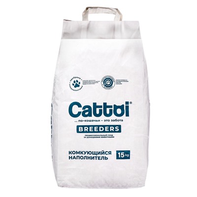 Наполнитель минеральный комкующийся Cattoi Breeders 15 кг,бумажный пакет
